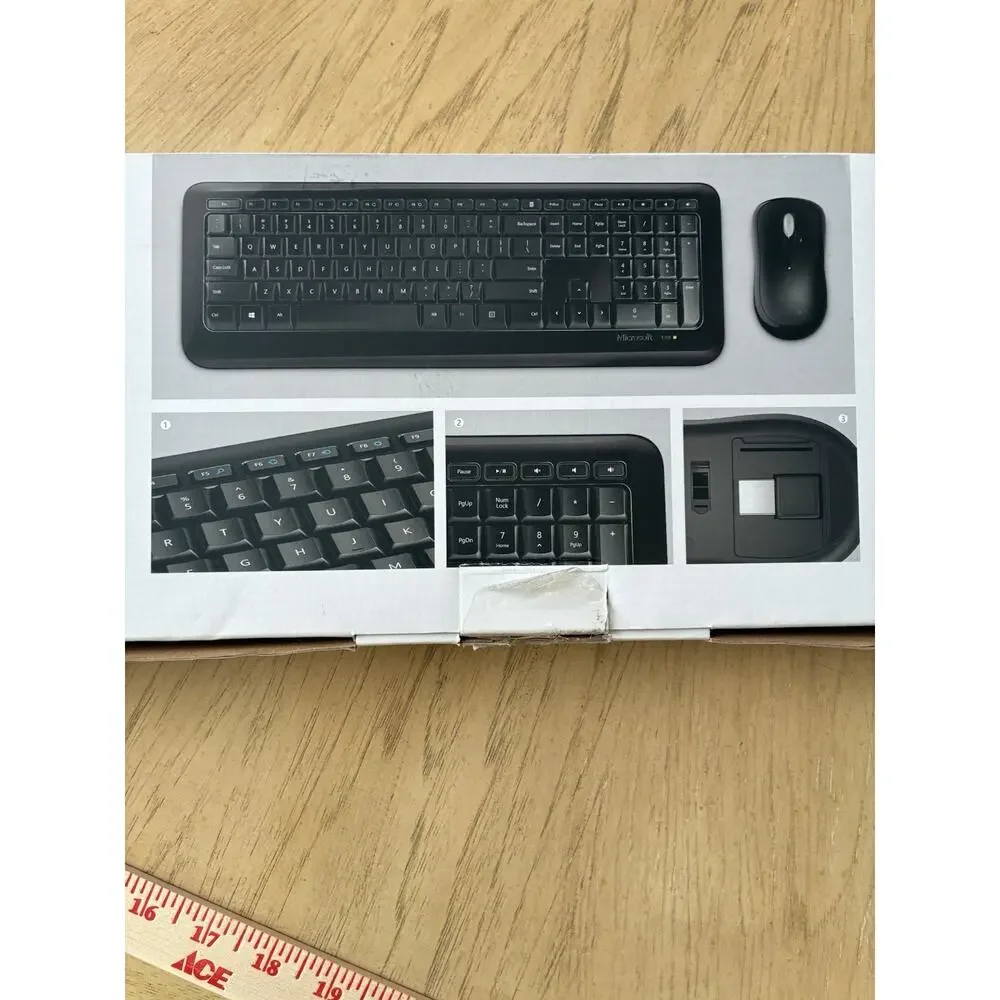 Microsoft Desktop 850 Full-size Wireless Keyboard Mouse USB Bundle Black